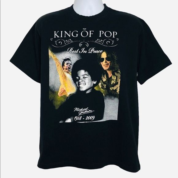 Vintage MICHAEL JACKSON in Memory 1958-2009 Shirt Large King of Pop. - Picture 1 of 8